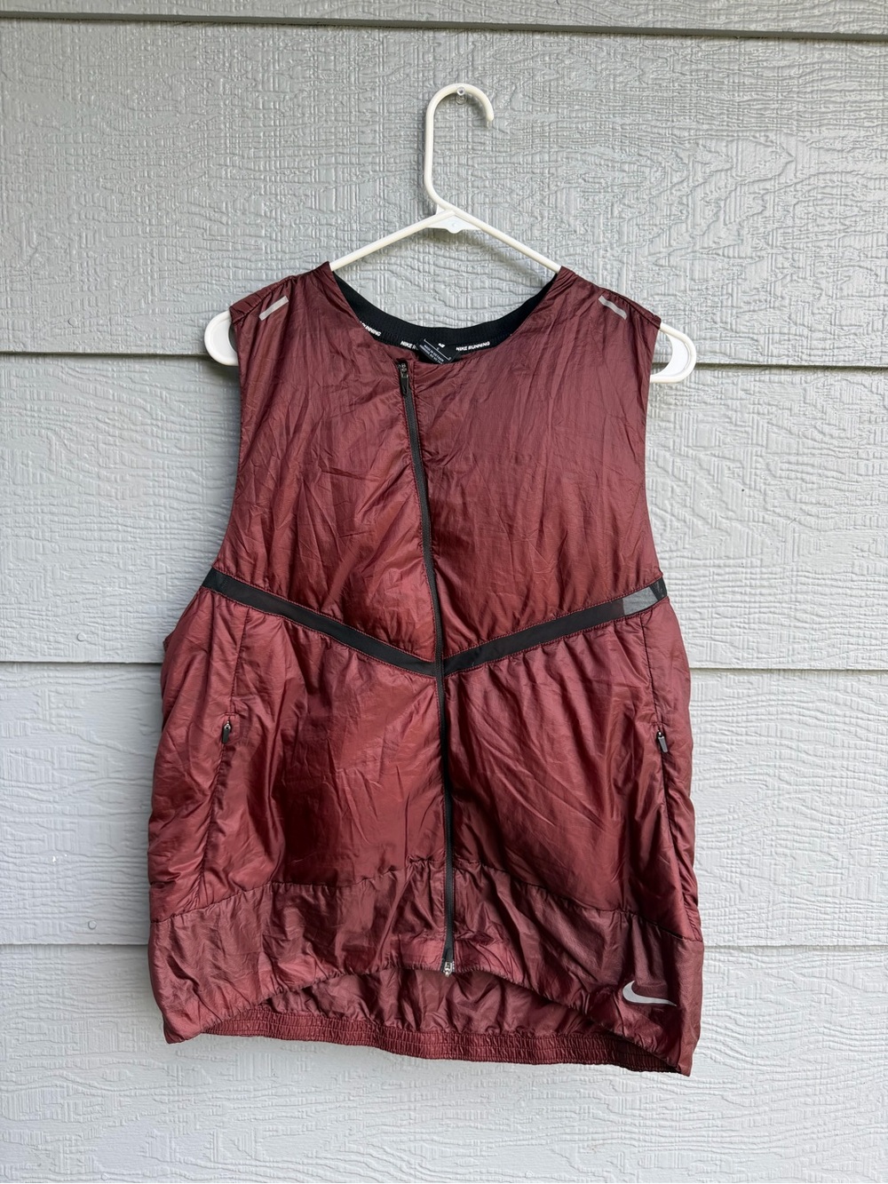 Nike Aeroloft Running Vest Mens Down Ventilated Packable Full Zip 856636 Mens M